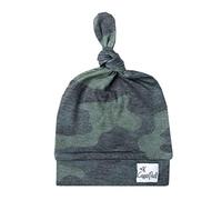 Copper Pearl Baby Beanie Hat Top Knot Stretchy Soft 0-4mo "Hunter"