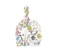 Copper Pearl Baby Beanie Hat Top Knot Stretchy Soft 0-4mo "Olive"