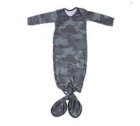 Copper Pearl Baby Gown - Knotted Newborn Sleepers for Baby Boy and Girl, Soft Stretchy Long Sleeve Infant Gowns with Bottom Tie and Hand Mittens, Perfect Hospital Coming Home Outfit (Hunter)