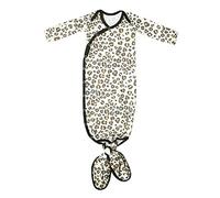 Copper Pearl Baby Gown - Knotted Newborn Sleepers for Baby Boy and Girl, Soft Stretchy Long Sleeve Infant Gowns with Bottom Tie and Hand Mittens, Perfect Hospital Coming Home Outfit (Zara)