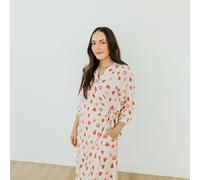 Copper Pearl Everyday Robes for Women: Soft, Lightweight Bathrobe for Women, Maternity and Postpartum Robe - Buttery, Knee-Length, Cute, Adjustable Bathrobe - Strawberry - X-Large