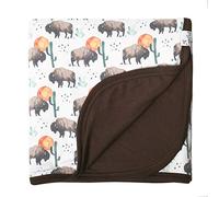 Copper Pearl Large Premium Knit Baby 3 Layer Stretchy Quilt Blanket "Bison"
