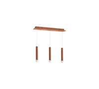 Milagro Copper Designer 15W Led Triple Pendant Copper / Rose Gold Industrial Chic Cylindrical Shape