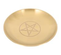 Copper Pentacle Circle Tray Ritual Candle Holder Plate for Altar Use