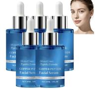 Copper Peptide Anti-Aging Serum for Face,Multi-Peptide Collagen Anti-Wrinkle Serum,Hydrolyzed Collagen Firming Lifting Plumping Brightening Lotion,Forehead Wrinkle Tightening Lifting (5pcs)