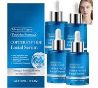 Copper Peptide Facial Serum for Face, Advanced Peptide Skin Care Serum for Hydration and Skin Barrier Support, Lightweight Anti Aging Serum for Smoother Looking Skin, 30ml (4pcs)