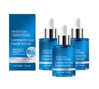 Copper Peptide Facial Serum, Multi-Peptide Skin Care Serum for Hydration and Skin Barrier Support, Brightening & Firming Facial Fluid, Lightweight Daily Moisturizer for Women & Men (3)