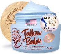 Copper Peptide GHk-Cu & Methylene Blue Infused Whipped Grass Fed Tallow Balm, Fine lines, Wrinkles, Eczema, Acne, Full body Moisturizer, For All Skin (3.4 oz)