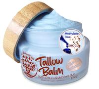 GHK-Cu Copper Peptide & Methylene Blue Infused Whipped Grass Fed Beef Tallow Balm, Anti-Aging, Fine lines, Wrinkles, Eczema, Acne, Full body moisturizer, All skin types, With Organic Ingredients 1.7oz