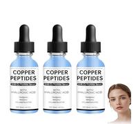 Copper Peptides Face Serum, Anti-Aging Face Serum With Multi-Peptide & Hyaluronic Acid Formula, Reduces Fine Lines & Wrinkles, Boosts Skin Elasticity (3PC)