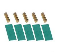 Copper Pillar Quick Connectors with Stainless Steel Screws for 1000V Electrical Wiring 5pcs Connector Blocks with Heat Shrink Tubing (A)