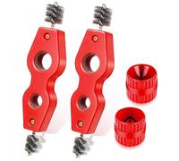 Copper Pipe Cleaner and Reamer Set, 4Pcs Pipe Reamer Deburring Tool Pipe Reamer Tool Deburring Brush for Copper PVC Pipe and soft steel Tubing