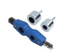 Copper Pipe Cleaner for Drill, 15mm and 22mm Metal Tube Brush with Hexagonal Handle and 4-in-1 Battery Brush for Plumbing, Automotive and Welding Preparation(15MM+22MM)