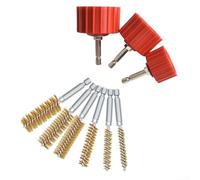 Copper Pipe Cleaner Set 9PCS for Power Drill Use, Features 1/4 Inch Tube Brush, Steel Wire Bristles for Safe and Effective Cleaning of Plumbing Pipes