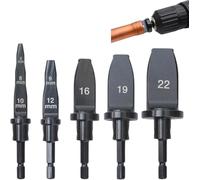 Copper Pipe Expander Tools, 5 Pieces Swaging Tool Air Conditioning Copper Pipe Burning Tool Drill Set, 1/4 Inch + 5/16 Inch, 3/8 Inch + 1/2 Inch, 5/8 Inch, 3/4 Inch, 7/8 Inch Copper Pipe Countersink