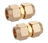 Copper Pipe Extension Joint Connectors - 5/8" Flare Male x 5/8" Male Flare - Brass Compression Tube Fitting with Flare Nuts for Air Conditioning Pipe (1 Pack)