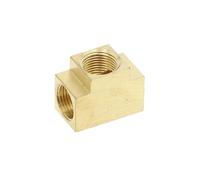 Copper Pipe Joint, BSP Female Thread 3-Way 4-Way Square Pneumatic Hydraulic Pressure Brass Pipe Fitting 1pc(3 Way,3/8inch)