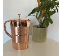 Copper Pitcher/Jug with Lid - for Ayurveda Health Benefits - Pure Copper Jug - Pitcher for Drinking and Serving Water (1800ml)