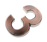 Copper Plastic Self-Adhesive Door Number Sign Sticky Numeric Digit Number 3