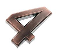 Copper Plastic Self-Adhesive Door Number Sign Sticky Numeric Digit Number 4