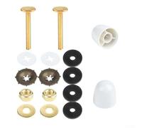 Copper Plated T Shape Toilet Floor Fixing Screw Cover Bathroom Accessories WC Bolt Decorative Hiding Kit Standard Fit White Black(White)