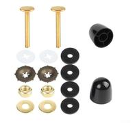 Copper Plated T Shape Toilet Floor Fixing Screw Cover Bathroom Accessories WC Bolt Decorative Hiding Kit Standard Fit White Black(Black)