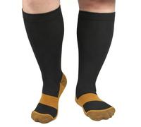 Copper Plus Size Compression Socks For Men & Women Wide Calf Circulation-Best For Medical Running Hiking Cycling 15-20 mmHg 1/4 Pairs