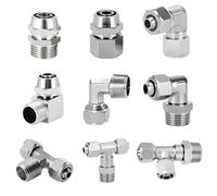 Copper Pneumatic Fittings Air Fitting 4 6 8 10 12 mm Thread 1/8 3/8 1/2" 1/4" Quick Connector for Hose Tube Connectors(6-04 (6mm-1l2),PL (Square))