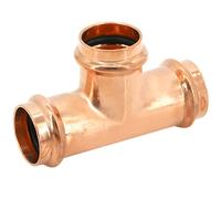 Copper Press Fit Tee 15Mm, Dual Press Plumbing Connector, Lead-Free Pipe Joint For Water Heating Systems, Professional Grade Copper T-Shape Coupling