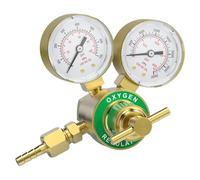 Copper Pressure Meter for Acetylene Regulators 0-400PSI Input -30PSI Output and Oxygen -4000PSI Input -100PSI Output Adjustable Pressure