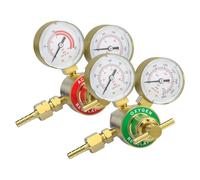Copper Pressure Meter for Acetylene Regulators 0-400PSI Input -30PSI Output and Oxygen -4000PSI Input -100PSI Output Adjustable Pressure