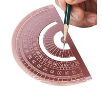 Copper Protractor - Hundred and Eighty Degree Metal Angle Finder | Retro Style Geometry Measuring Tool, Large Compass Engineers Designer Students Mathematics Instrument