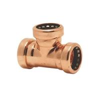 Copper Push-FIT Equal TEE 28MM, Suitable for Drinking Water, Suitable for Water Systems, Suitable for Hard & Soft Water Areas, 1 in Pack