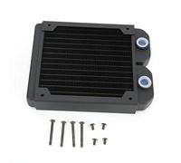 Copper Radiator 120mm, 14 Tubes Water Cooling Radiator CPU Cooler, Fast Heat Dissipation Heat Exchanger Heatsink for PC Computer - Black