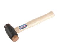 Copper/Rawhide Faced Hammer 2.25lb Hickory Shaft - Sealey CRF25 New