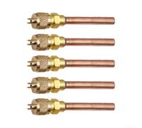 Copper Refrigeration for Service Valve Core 43mm Copper Refrigeration | Straight through design, 6mm pipe OD, 43mm length, gold copper finish, easy refrigerant access