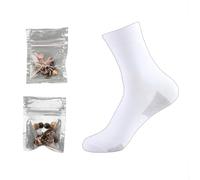 Copper Rivets for Grounding Shoes, 16 Pure Copper Solid Rivets and 1 Grounding Socks Suitable for Most Grounding Shoes (White, S)