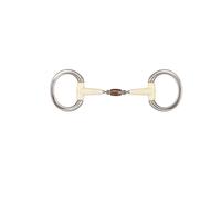 Copper roller double-jointed olive snaffle bit for horse Soyo Flat Ring Contour