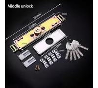 Copper Rolling Shutter Door Lock for Household Bottom Opening Doors, Solid Square Tongue for Anti Theft Protection, Easy to Lock and from Interior and Exterior (B)