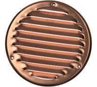 Copper Round Air Vent Grille 125mm / 164mm With Fly Screen