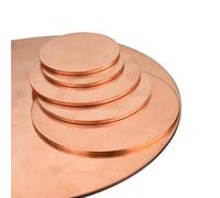Copper Round Discs, 1PC T2 Copper Round Sheet Plate Dia 50mm 100mm 150mm 200mm Disc Thickness 0.8/1/1.5/2/2.5/3mm