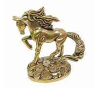 Copper Running Horse Sculpture Ornaments Retro Brass Animal Feng Shui Small Statue Office Desk Home Decorations Figurines(Style B)