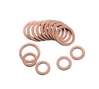 Copper Sealing Rings 10/ 50pcs Solid Copper Washer Shim Flat Gasket Rings Seal Plain Spacer Washers Fastener M5 M6 M8 M10 M14 M16 M18 M20 M22 M24(M6x12x1mm,50PCS)