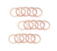 Copper Sealing Rings 10Pcs Flat Seal Copper Ring Washers Sealing Solid Gasket M6 M8 M10 M12 M14 M16 M18 M19 M20 M22 M24 M26 Spacer Oil Plugs Washers(7.3x13.8x1.4)