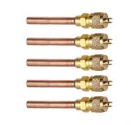 Copper Service Valve 43 mm Pipe for Refrigeration System | 5-piece set, 6 mm copper pipe, straight design, for HVAC maintenance, durable material