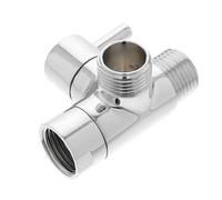 Copper Shower Diverter Valve Tee, Silver Bathroom Splitter
