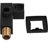 Copper Shower Head Holder, Adjustable Rotatable Showerhead Mount Bracket, Matte Black Bathroom Hardware for Handheld Shower on Tile Glass Metal SurfacesFashion Processed