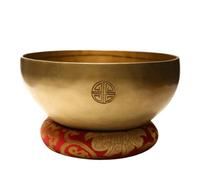 Copper Singing Bowl for Meditation Yoga with Wooden Mallet | Engraved Design, Cotton Cushion and Thick Base, Thoughtful Gift for Men and Mindfulness Teachers Random Color