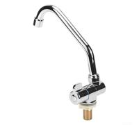 Copper Single Cold Folding Faucet with 360° Rotating Spout, Wall Mounted Kitchen Tap for RV Camper Yacht, G1/2 Thread, Silver Finish, Lasting Construction