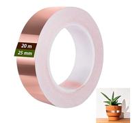 Copper Slug Tape - 25m x 20mm Copper Tape Slug Repellent Barrier for Gardens & Pots, Weatherproof Snail Deterrent, Humane Pest Control, Conductive Adhesive Copper Strip Indoor/Outdoor Use